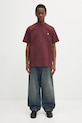 Carhartt WIP tricou din bumbac S/S American Script T-Shirt I029956.33KXX burgundia
