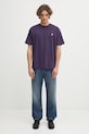 Carhartt WIP t-shirt bawełniany S/S Madison T-Shirt I033000.39FXX fioletowy