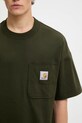 Памучна тениска Carhartt WIP S/S Work Pocket T-Shirt зелен I035523.49XX