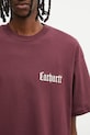 Bavlněné tričko Carhartt WIP S/S Schooling T-Shirt burgundské I035453.33KXX