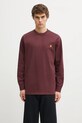 Carhartt WIP longsleeve bawełniany L/S American Script T-Shirt bawełna bordowy I029955.33KXX