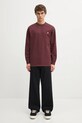 Carhartt WIP longsleeve bawełniany L/S American Script T-Shirt I029955.33KXX bordowy