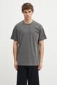 Carhartt WIP t-shirt bawełniany S/S Vista T-Shirt gładkie szary I030780.89GD