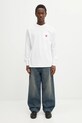 Bavlněné tričko s dlouhým rukávem Carhartt WIP L/S Pocket Heart T-Shirt I035300.1WZXX bílá
