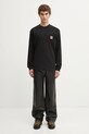 Βαμβακερή μπλούζα με μακριά μανίκια Carhartt WIP L/S Pocket Heart T-Shirt I035300.1V2XX μαύρο
