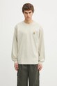 Carhartt WIP longsleeve bawełniany L/S Vista T-Shirt gładkie beżowy I030779.2LPGD
