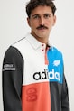 Бавовняний лонгслів adidas Originals Rugby сірий KG4638