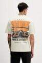 Hollister Co. t-shirt bawełniany nadruk beżowy KI323.5317.178