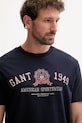Gant t-shirt bawełniany granatowy 2003353