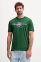 Gant t-shirt bawełniany nadruk zielony 2003353