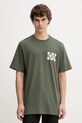 Les Deux t-shirt bawełniany Rook nadruk zielony 1000833