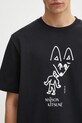Maison Kitsuné t-shirt bawełniany Party Fox Comfort czarny PM00116KJ7025