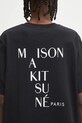 Maison Kitsuné t-shirt bawełniany Crossword Comfort czarny PM00112KJ7025