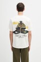 Filling Pieces t-shirt bawełniany T-shirt DJ nadruk beżowy 422520500241