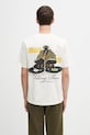 Filling Pieces t-shirt bawełniany T-shirt DJ nadruk beżowy 422520500241