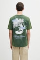 Filling Pieces t-shirt bawełniany Grammophone nadruk zielony 422520500236