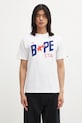 A Bathing Ape t-shirt bawełniany nadruk biały 001TEL301022M
