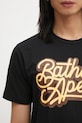 A Bathing Ape t-shirt bawełniany Script Logo czarny 001TEL301055M