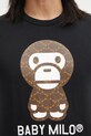 A Bathing Ape t-shirt bawełniany College Monogram Baby Milo czarny 002TEL301008M