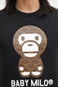 A Bathing Ape t-shirt bawełniany College Monogram Baby Milo czarny 002TEL301008M
