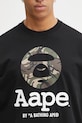 AAPE t-shirt bawełniany Basic czarny AAPTEM1640XXO