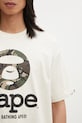 AAPE t-shirt bawełniany Basic beżowy AAPTEM1640XAO