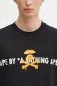 AAPE t-shirt bawełniany Basic czarny AAPTEM1644XXO