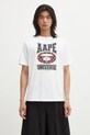 AAPE t-shirt bawełniany Basic nadruk biały AAPTEM1731XXP