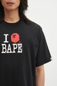 A Bathing Ape t-shirt bawełniany BAPE Logo Inside Out czarny 1L30109352