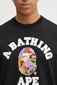 A Bathing Ape t-shirt bawełniany Multi Logo College czarny 1L30110358