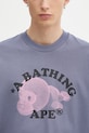 A Bathing Ape t-shirt bawełniany Milo College Relaxed szary 2L30110302