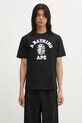A Bathing Ape t-shirt bawełniany Palm Tree Camo College nadruk czarny 1L30110025