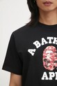 A Bathing Ape t-shirt bawełniany Palm Tree Camo College czarny 1L30110025