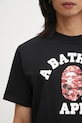 A Bathing Ape t-shirt bawełniany Palm Tree Camo College czarny 1L30110025
