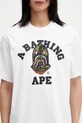 A Bathing Ape t-shirt bawełniany 1st Camo Shark Seijin biały 001TEL801316M