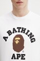A Bathing Ape t-shirt bawełniany College biały 001TEL801001M