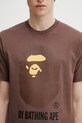 A Bathing Ape t-shirt bawełniany By Bathing Ape brązowy 001TEL801002M