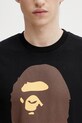 A Bathing Ape t-shirt bawełniany By Bathing Ape czarny 001TEL801002M