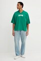Barrow t-shirt bawełniany F5BWUATH044 zielony AW25