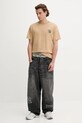Barrow t-shirt bawełniany F5BWUATH053 zielony AW25