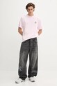 Barrow t-shirt bawełniany F5BWUATH059 różowy AW25