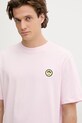 Barrow t-shirt bawełniany różowy F5BWUATH059