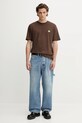Barrow t-shirt bawełniany F5BWUATH059 brązowy AW25
