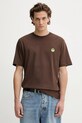 Odzież Barrow t-shirt bawełniany F5BWUATH059 brązowy