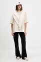 Βαμβακερό μπλουζάκι Kaotiko AR017.01S.G002 μπεζ AW25