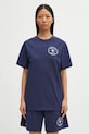 Sporty & Rich t-shirt bawełniany Kennedy Crest TO04360666BL106 granatowy AW25