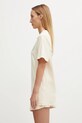 Sporty & Rich t-shirt bawełniany Kennedy Crest beżowy TO04360666CR01
