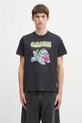 GANNI t-shirt bawełniany Basic Cotton Jersey Neon Puppy nadruk szary T4333