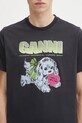 GANNI t-shirt bawełniany Basic Cotton Jersey Neon Puppy T4333