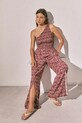 women'secret Pantaloni de pijama de damă din vâscoză 3703261 burgundia